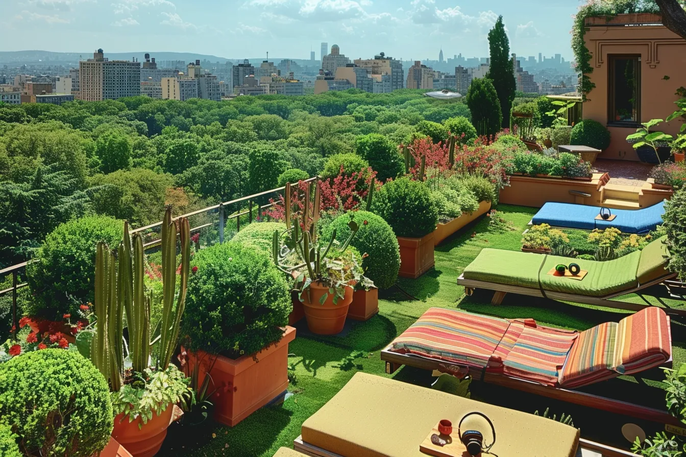 Rooftop Psychedelic Garden for Therapy