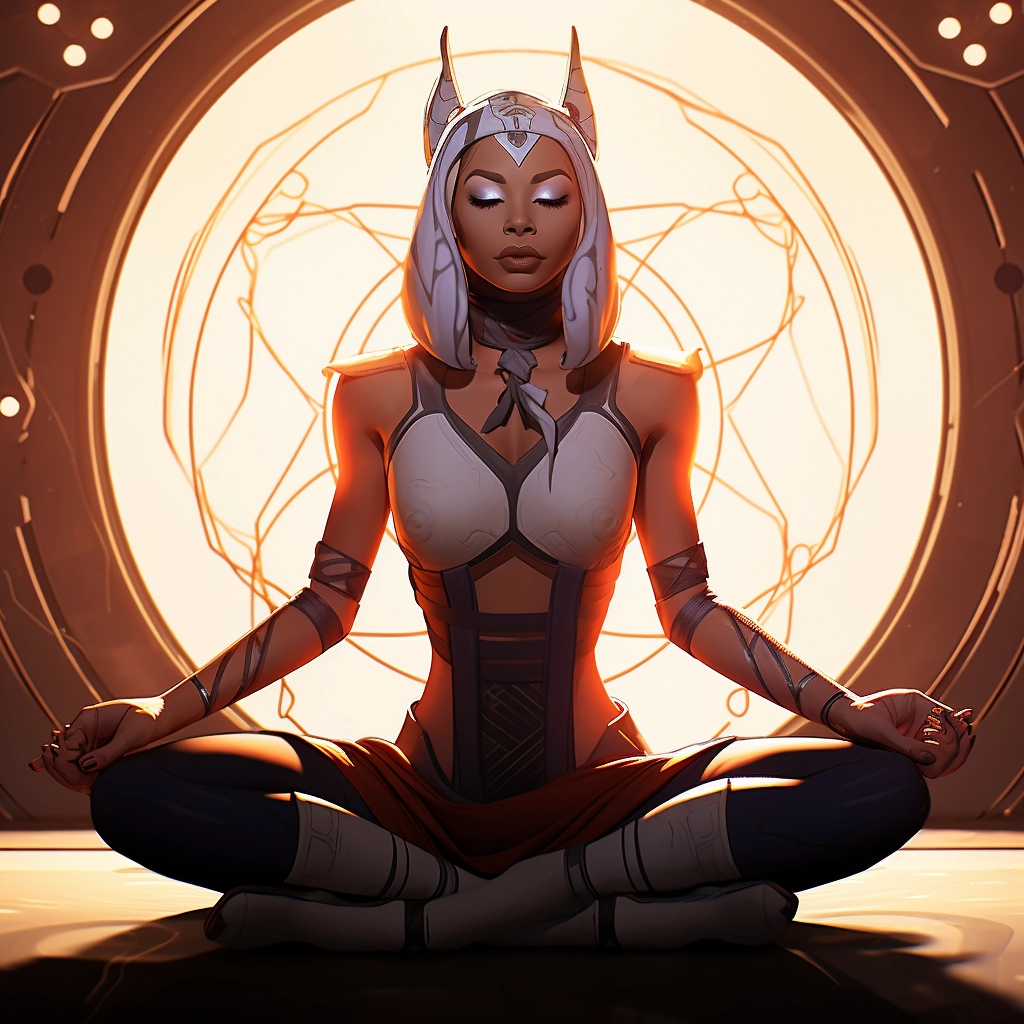 Ahsoka Tano meditating