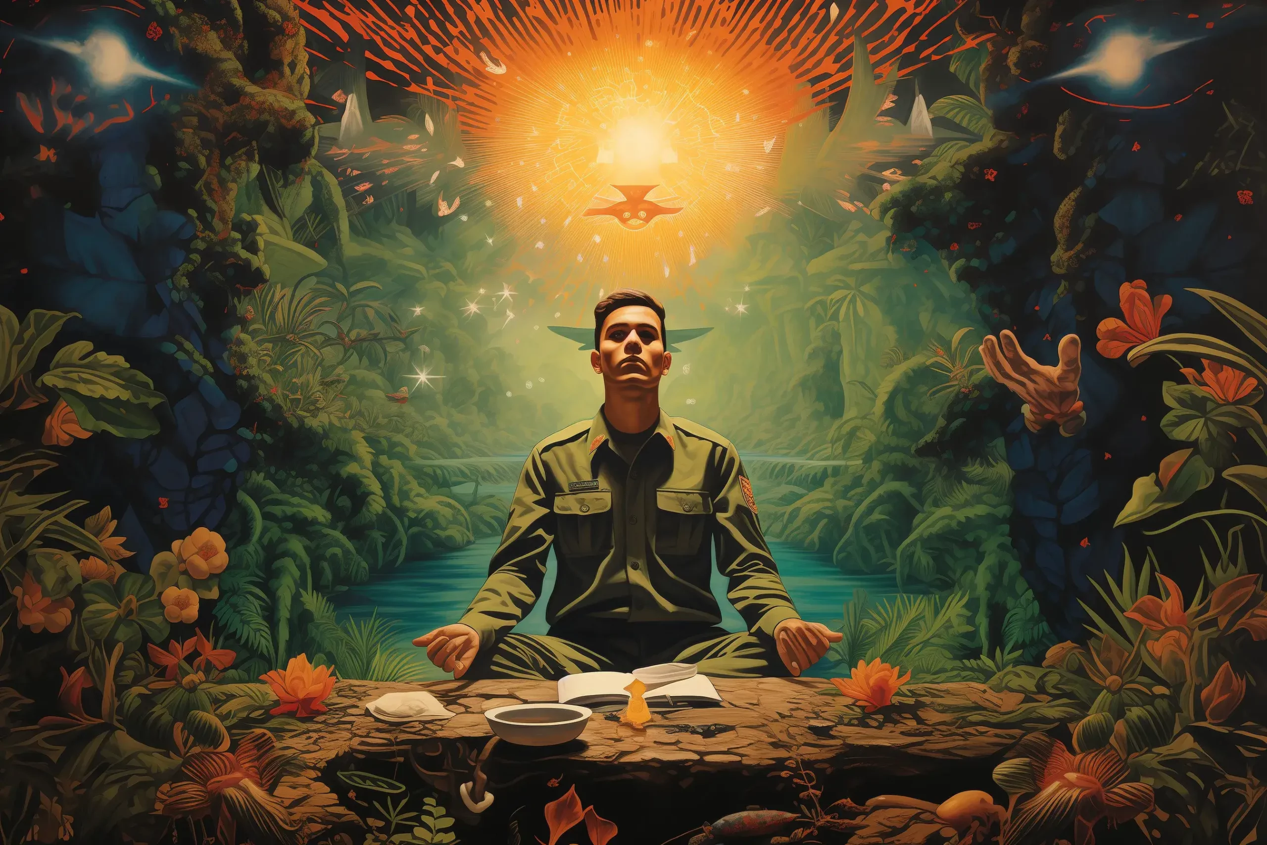 Marine preparing for ayahuasca retreat